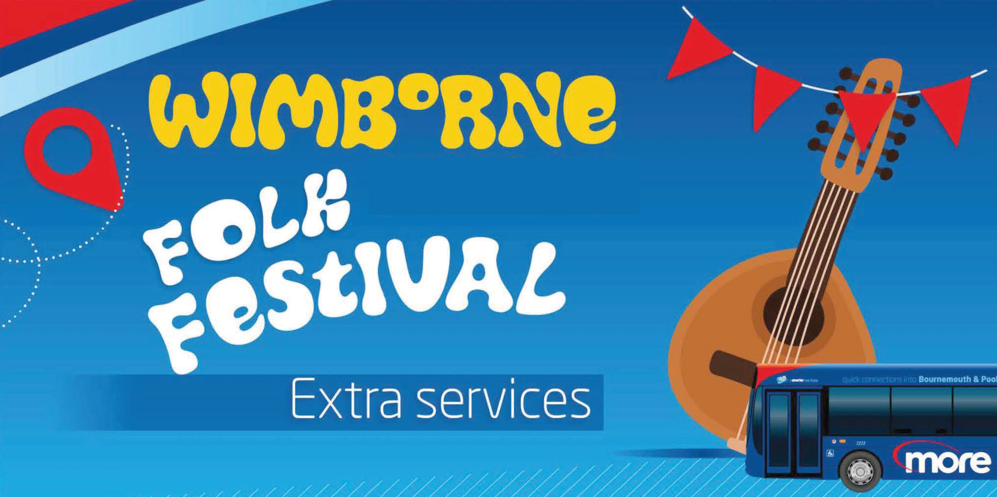 Extra services for the Wimborne Minster Folk Festival morebus